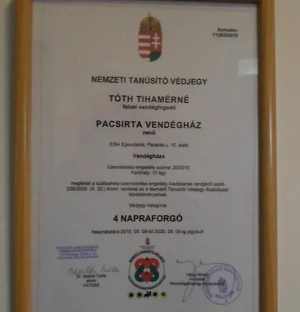 Pacsirta Vendeghaz בית הארחה